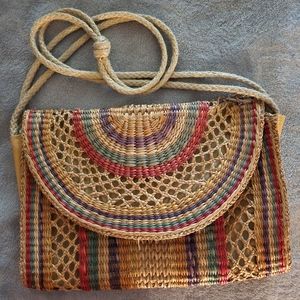 Vintage Boho Straw Purse
